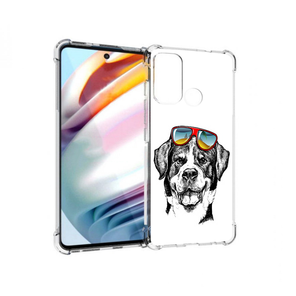 

Чехол MyPads Tocco для Motorola Moto G60 счастливая собака (PT227068.360.631), Прозрачный, Tocco
