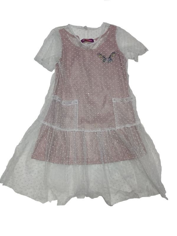 Платье детское Есфира 145-03, серебристый, 110