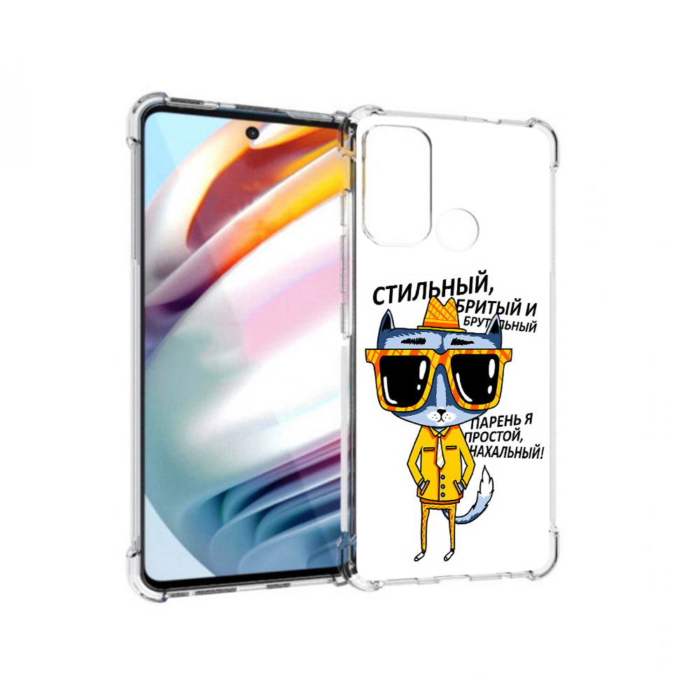

Чехол MyPads Tocco для Motorola Moto G60 стильный кот (PT227068.360.625), Прозрачный, Tocco