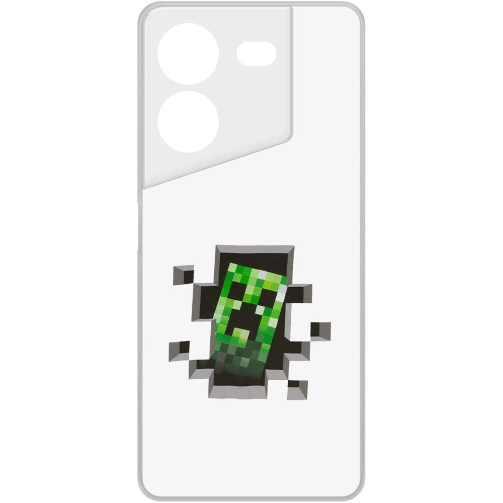 

Чехол-накладка Krutoff Clear Case Minecraft-Крипер для Tecno Pova 5 Pro, Прозрачный