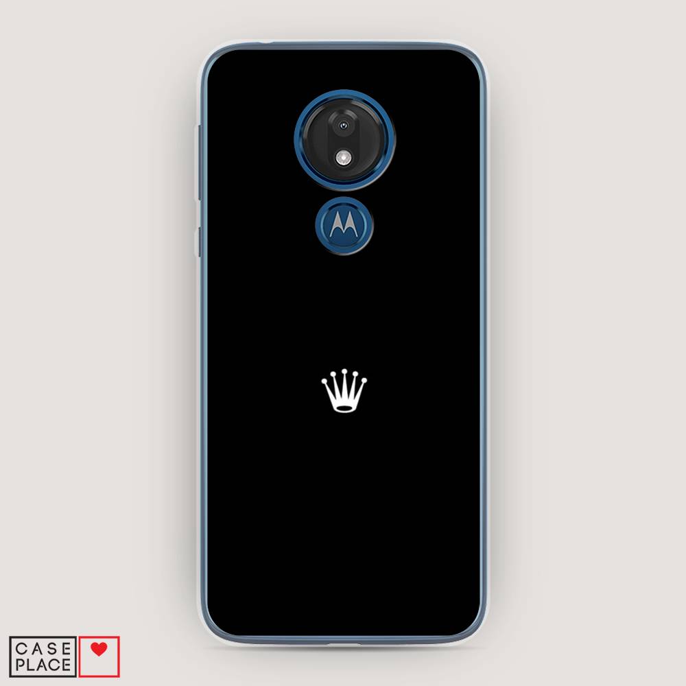 фото Чехол awog "белая корона на черном фоне" для motorola moto g7