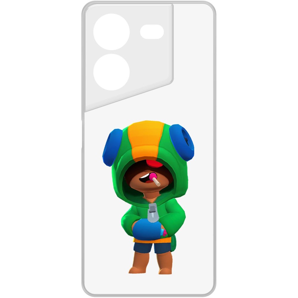 

Чехол-накладка Krutoff Clear Case Brawl Stars-Леон для Tecno Pova 5 Pro, Прозрачный