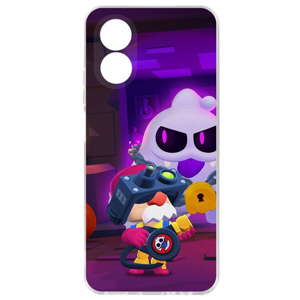 

Чехол-накладка Krutoff Clear Case Brawl Stars-Охотник за Скуиками Гэйл для Oppo A38 4G, Прозрачный