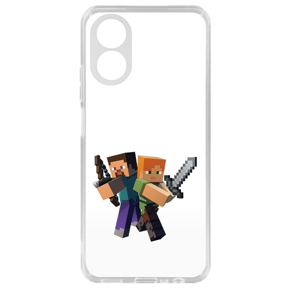 

Чехол-накладка Krutoff Clear Case Minecraft-Стив и Алекс для Oppo A38 4G, Прозрачный