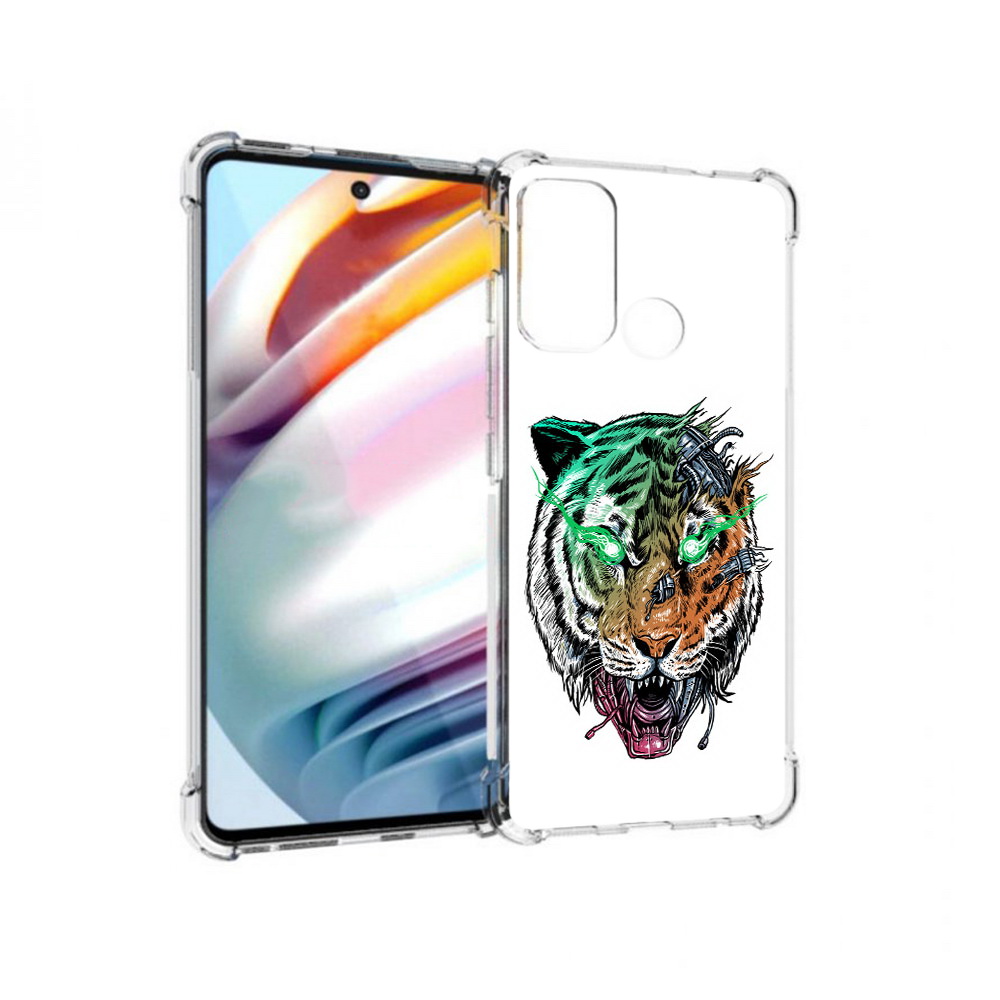 

Чехол MyPads Tocco для Motorola Moto G60 робо-тигр (PT227068.360.584), Прозрачный, Tocco