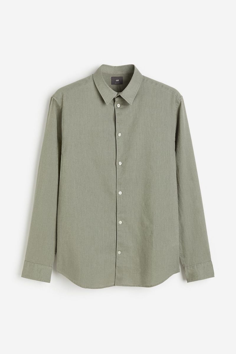 

Рубашка мужская H&M 1213473 зеленая XXL, Зеленый, 1213473