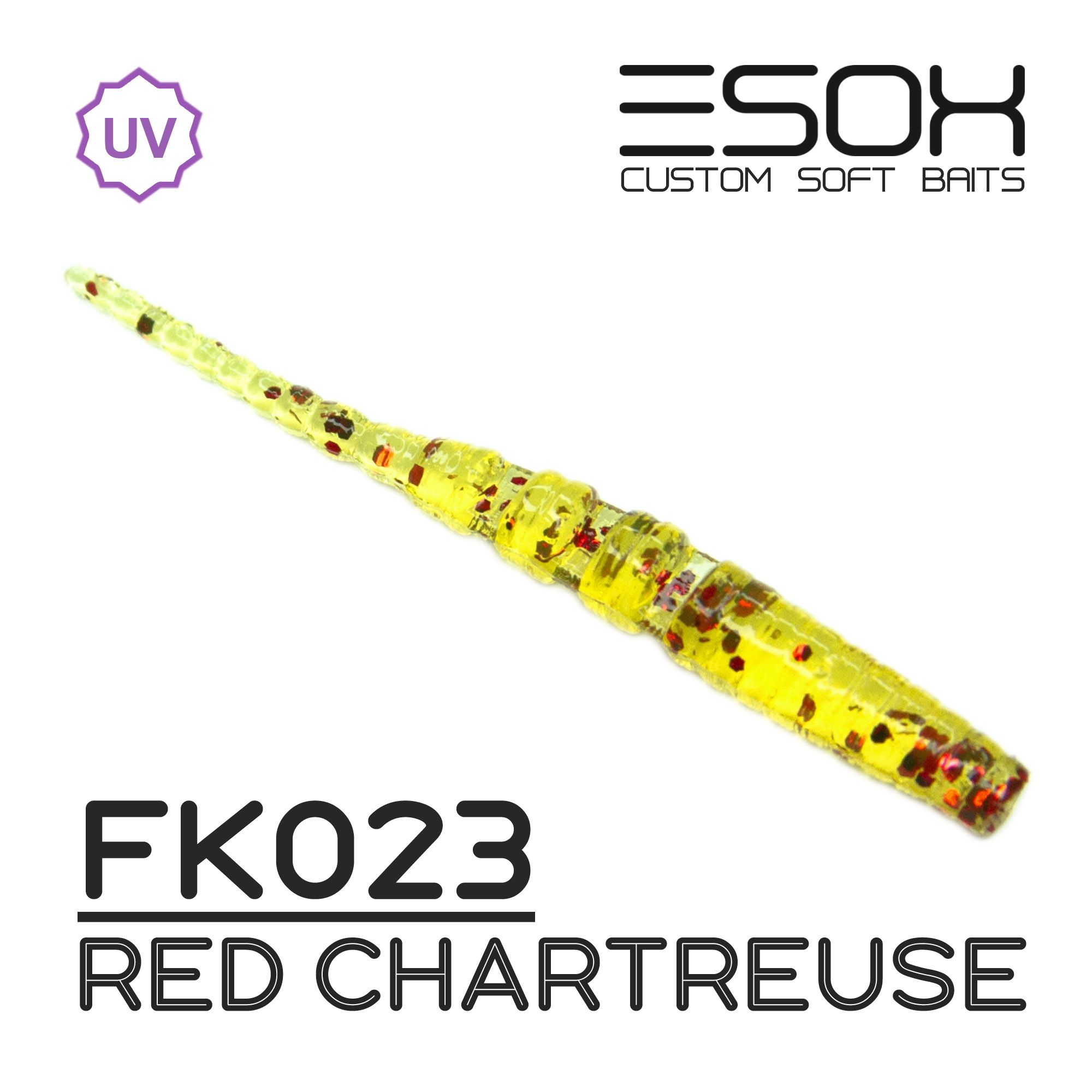Силиконовая приманка Esox Ivastick 40 мм цвет FK023 Red Chartreuse 12 шт