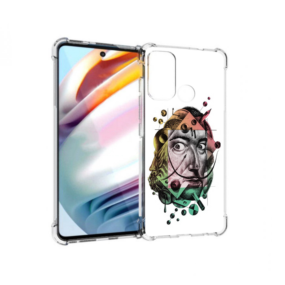 

Чехол MyPads Tocco для Motorola Moto G60 разноцветное лицо абстракция (PT227068.360.570), Прозрачный, Tocco