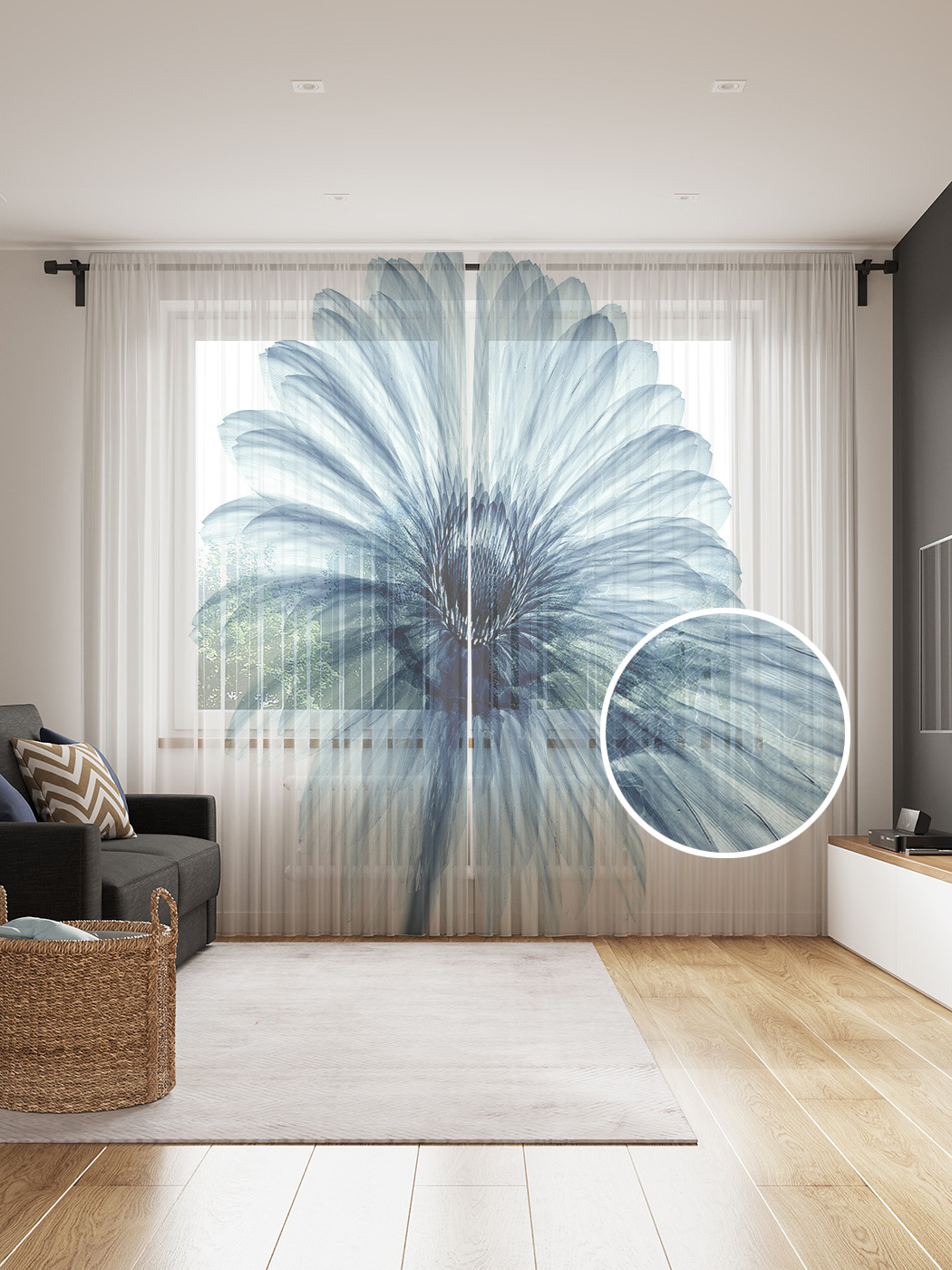 

Фототюль JoyArty "Одинокий аромат", 145x265см (2 полотна со шторной лентой + 50 крючков), Одинокий аромат