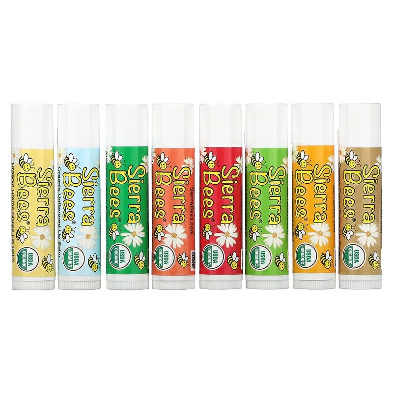 Набор бальзамов для губ Sierra Bees Organic Lip Balms Combo Pack, 8 шт.