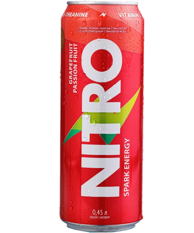 NITRO NITRO, Энергетический напиток, упаковка 8х0,45л (Грейпфрут-Маракуйя)