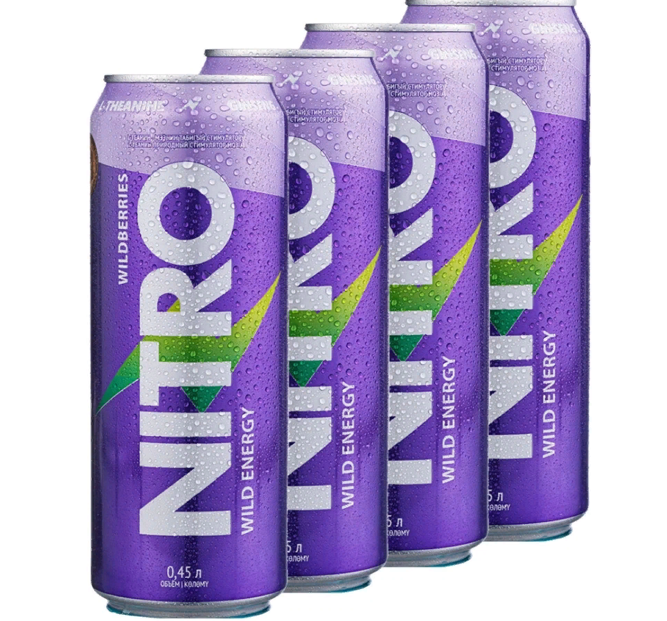 NITRO NITRO, Энергетический напиток, 4х0,45л (Дикие ягоды)