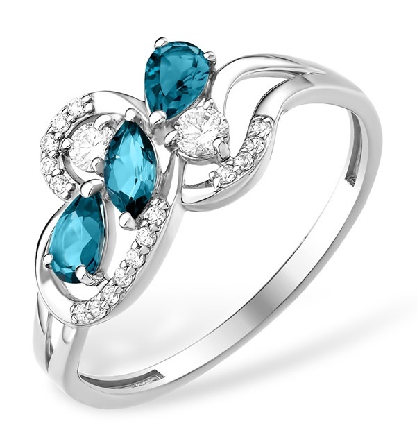 

Кольцо из серебра р.  Kari Jewelry 222569, топаз/фианит, 222569