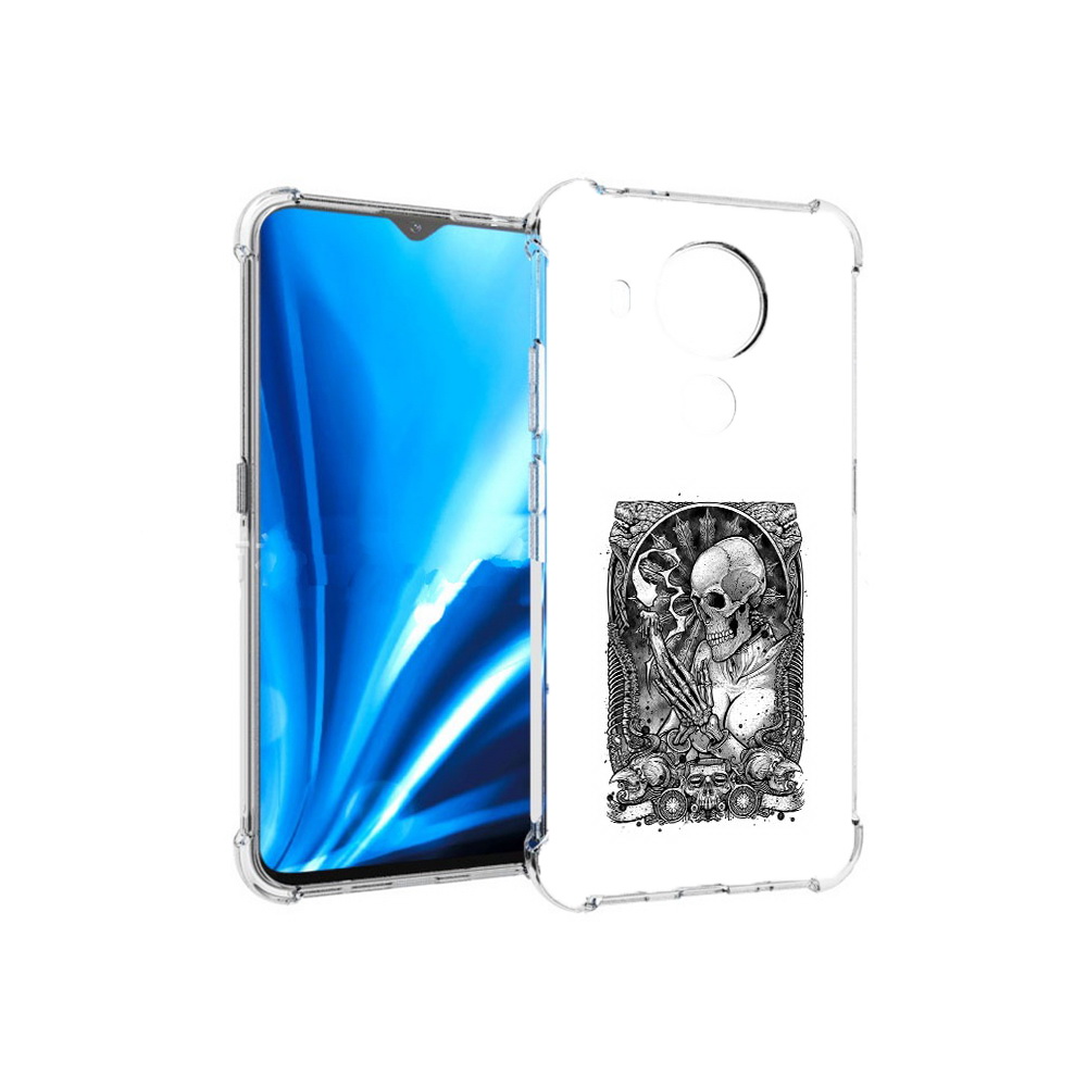 

Чехол MyPads Tocco для Nokia 5.4 девушка скелет (PT156621.100.316), Прозрачный, Tocco