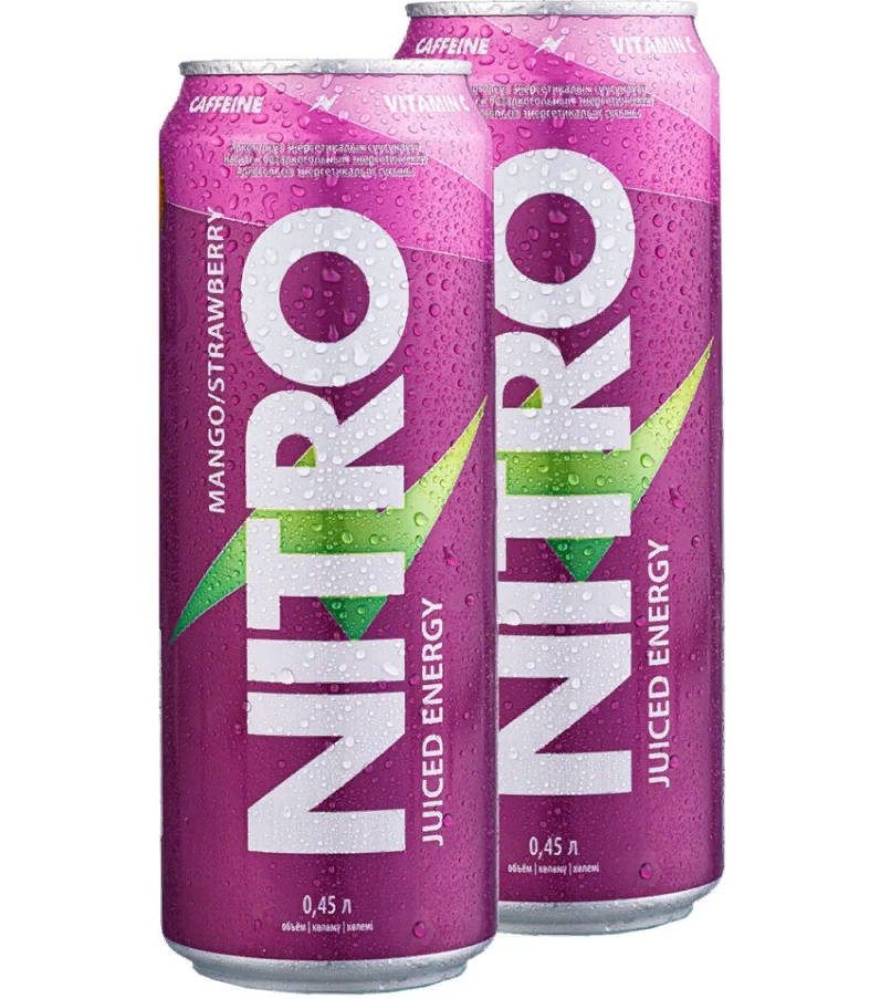 NITRO NITRO, Энергетический напиток, 2х0,45л (Манго-Клубника)