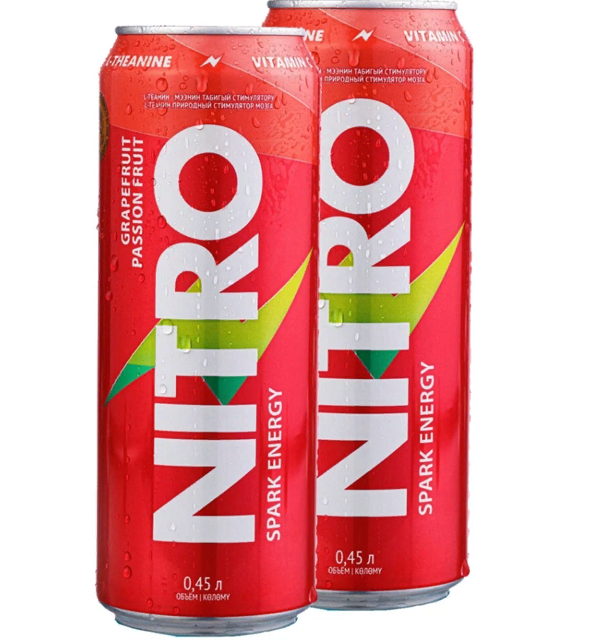 NITRO NITRO, Энергетический напиток, 2х0,45л (Грейпфрут-Маракуйя)
