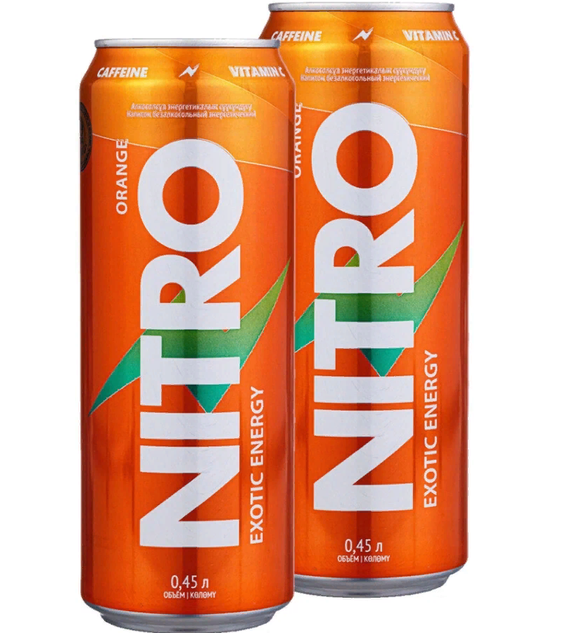 NITRO NITRO, Энергетический напиток, 2х0,45л (Апельсин)