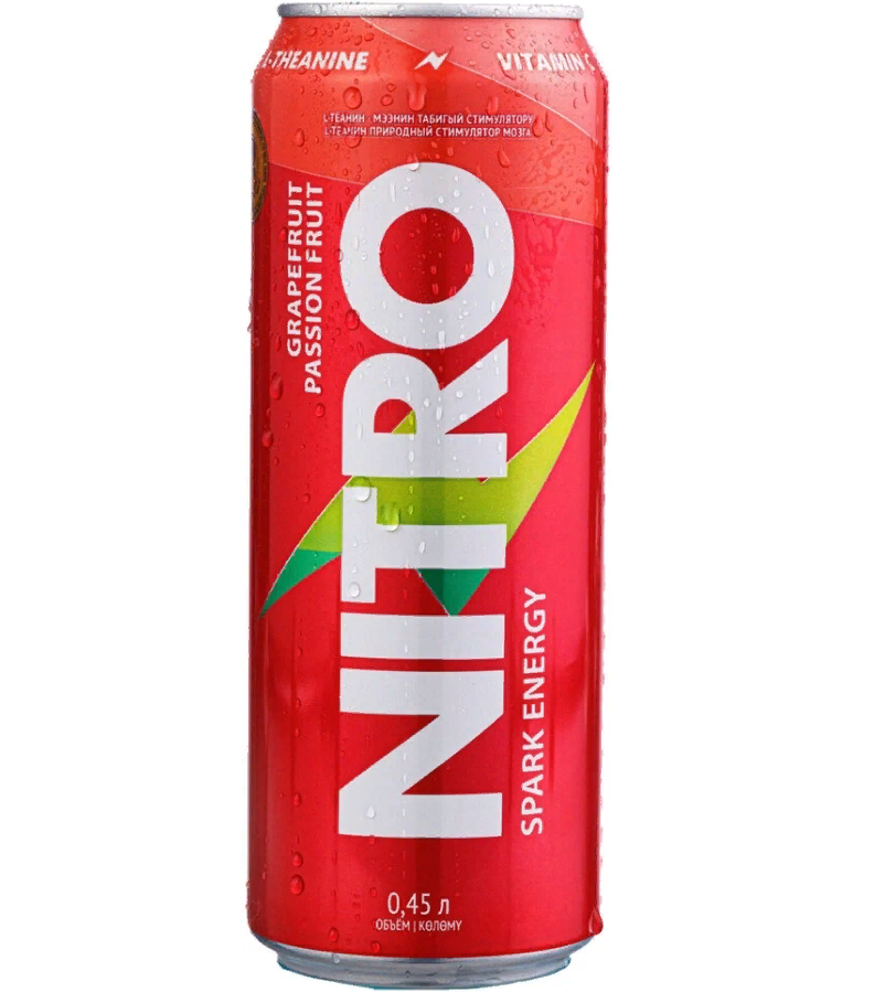 NITRO NITRO, Энергетический напиток, 0,45л (Грейпфрут-Маракуйя)