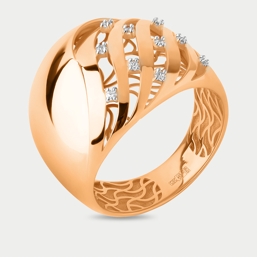 Кольцо из розового золота р. 18,5 Династия 902181-1102, фианит
