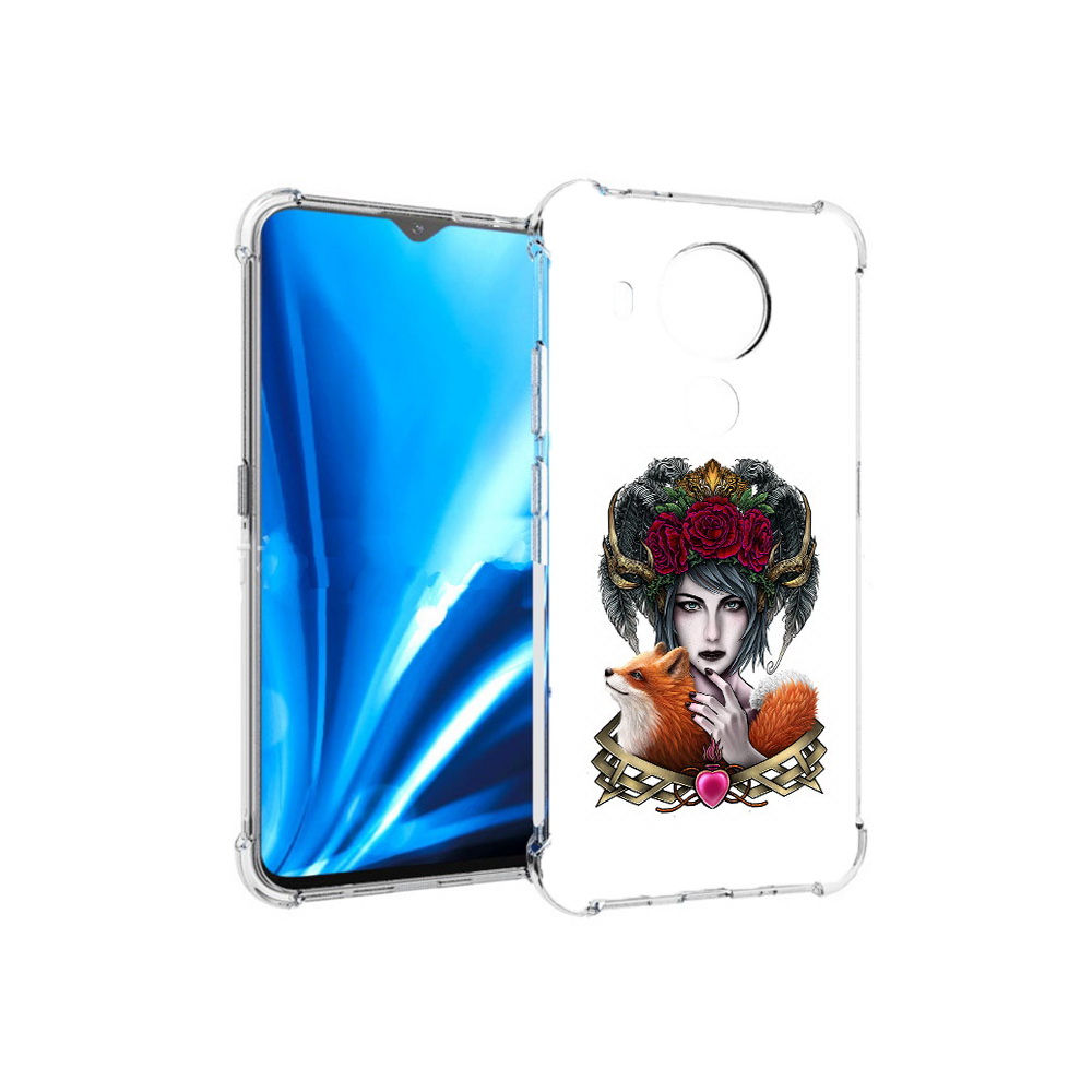 

Чехол MyPads Tocco для Nokia 5.4 девушка с лисой (PT156621.100.314), Прозрачный, Tocco