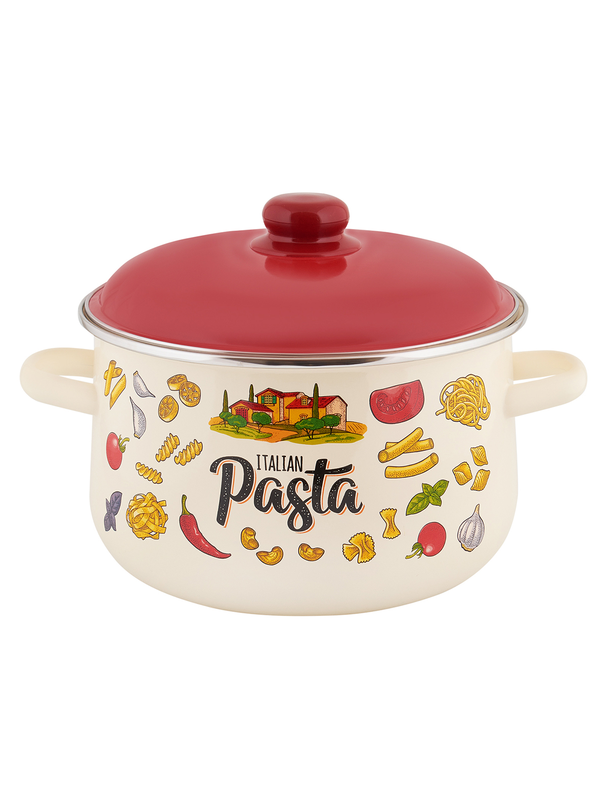 

Кастрюля эмалированная Appetite Pasta ITALIAN, с крышкой, 5,5 л, Бежевый