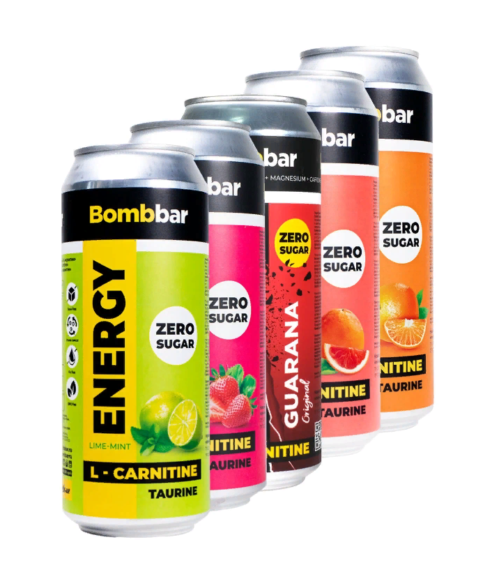 Bombbar Энергетический напиток без сахара ENERGY, Ассорти 9 вкусов по 0,5л