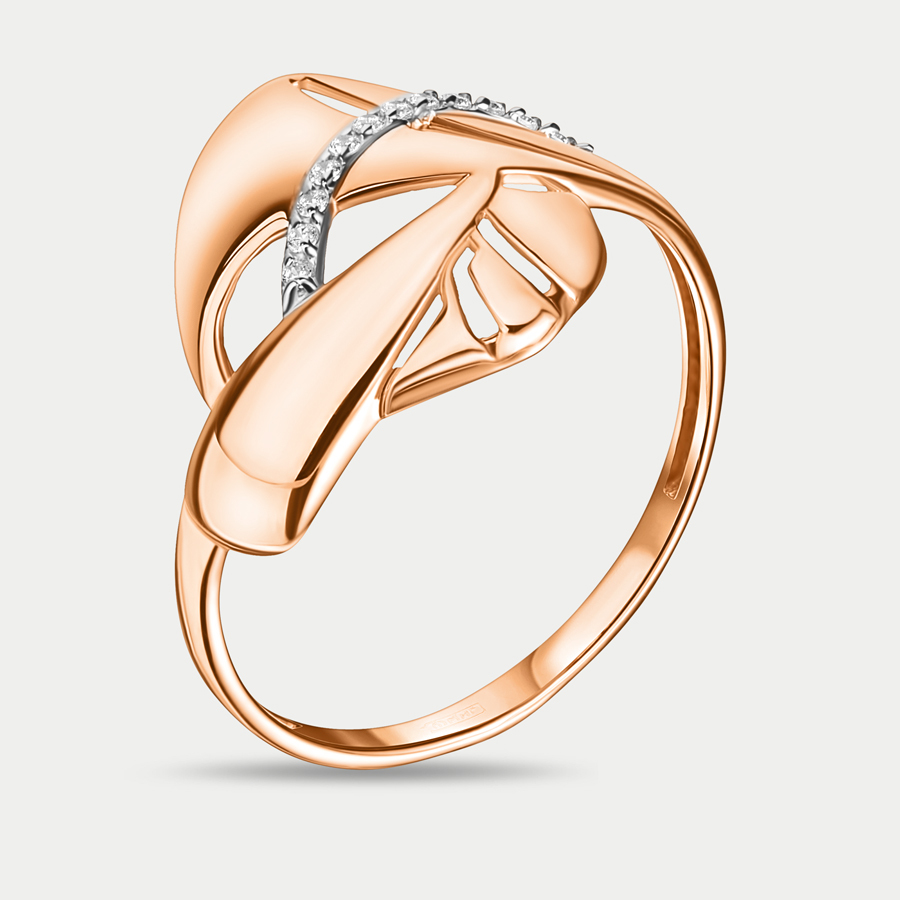 Кольцо из розового золота р. 19,5 Династия 014681-1102, фианит