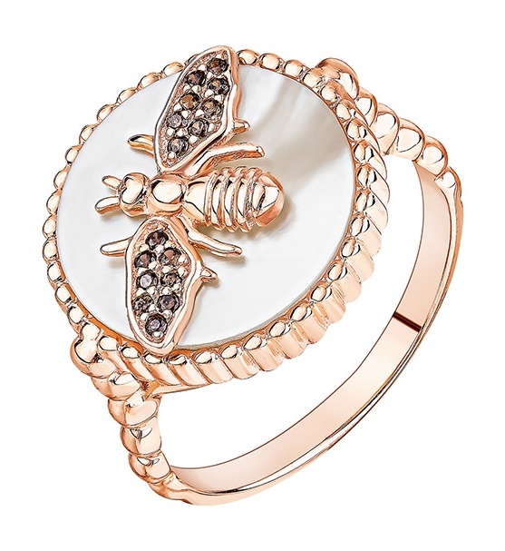 

Кольцо из серебра р.  Kari Jewelry 203513, фианит/перламутр, 203513