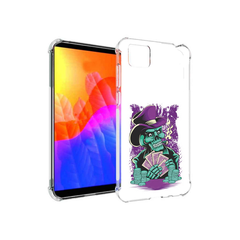 

Чехол MyPads зеленый череп с картами для Honor 9S, Прозрачный, Tocco