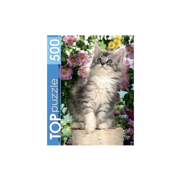 фото Пазлы toppuzzle котенок в цветах, 500 элементов кбтп500-6798