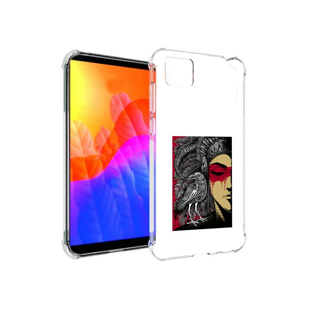 

Чехол MyPads девушка с вороном в абстракции для Honor 9S, Прозрачный, Tocco