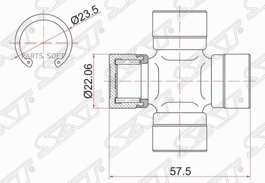 

Крестовина Кардана Toyota Noah #R##/St195/St215/Sv35/Subaru Forester Sf5 97-02 Sat арт. ST