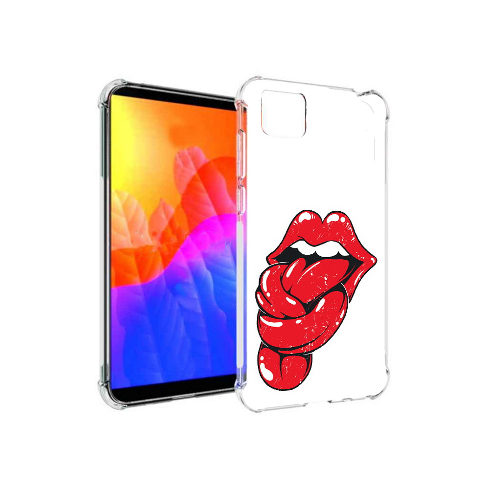

Чехол MyPads яркие губы с языком для Honor 9S (DUA-LX9), Прозрачный, Tocco