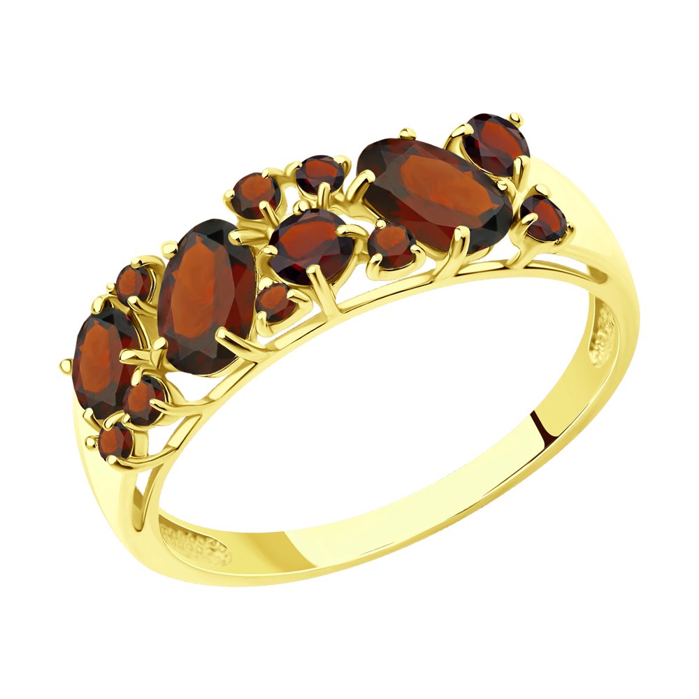 

Кольцо из желтого золота с гранатом р. 16,5 SOKOLOV 715311-2, 715311-2