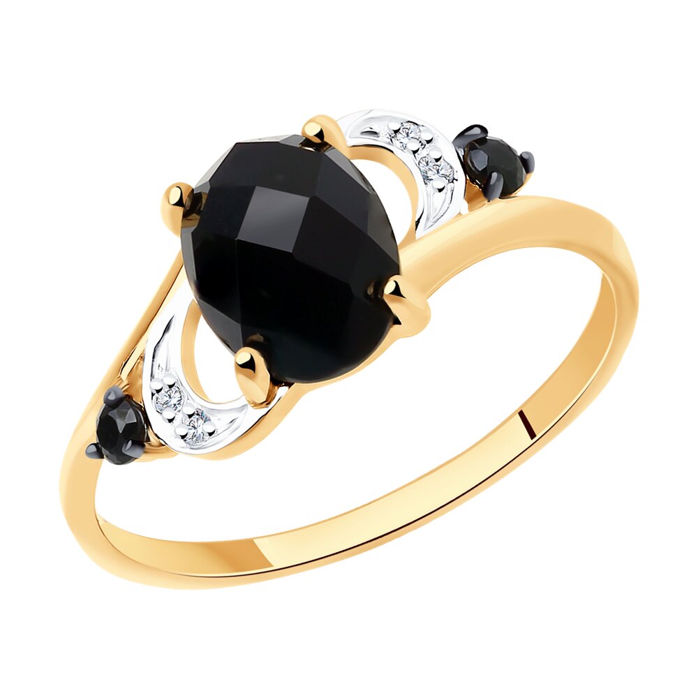 

Кольцо из золота р. 18 SOKOLOV 715238, фианит\агат, 715238