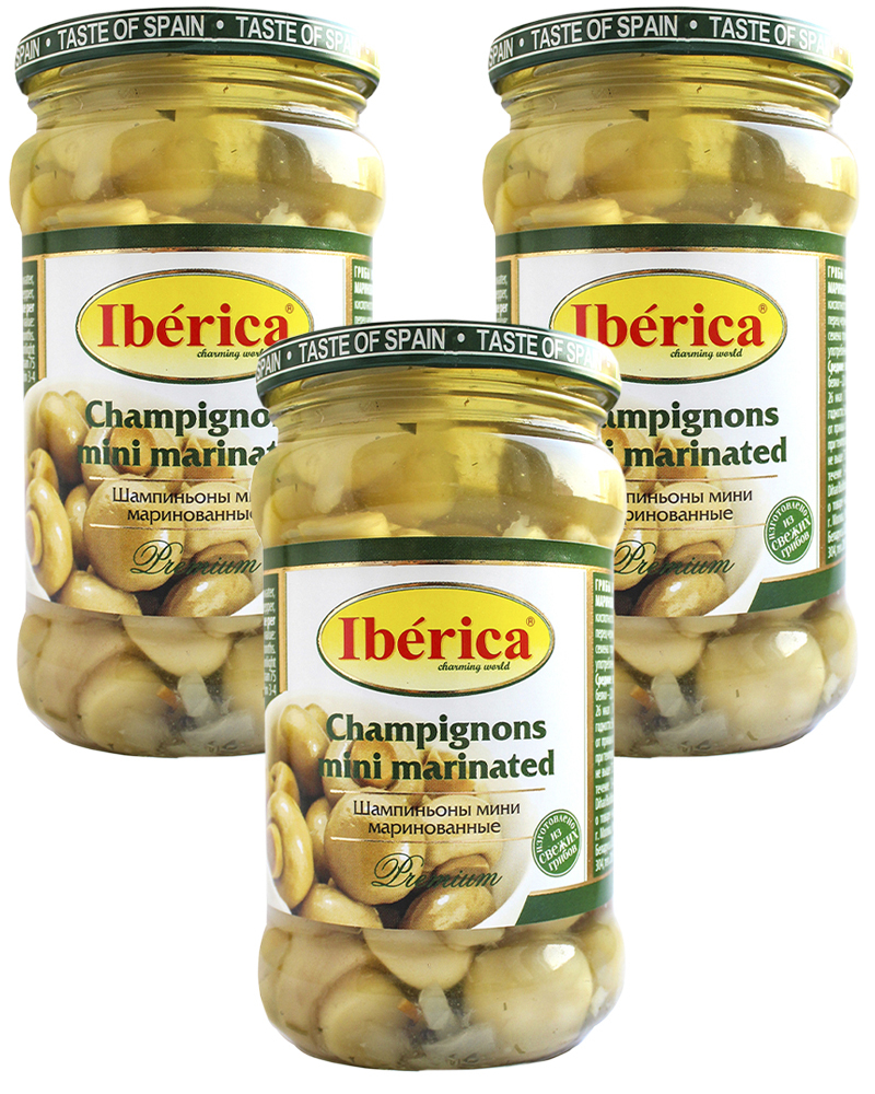 

Шампиньоны Iberica Мини Маринованные 370 мл - 3 шт