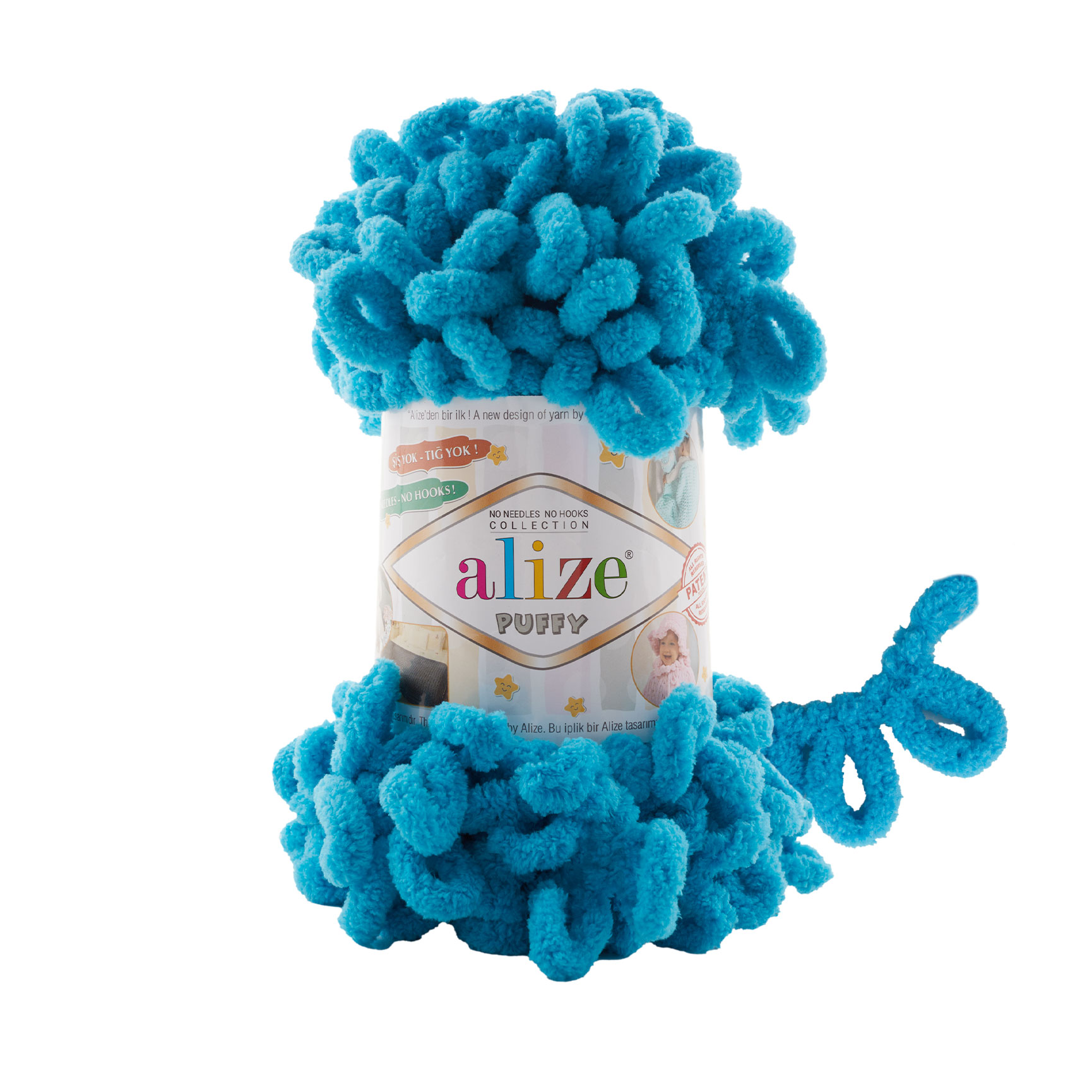 

Пряжа Alize Puffy 100% микрополиэстер 9 м/100 гр 16 Голубой Сочи, 5 мотков, Puffy NL01