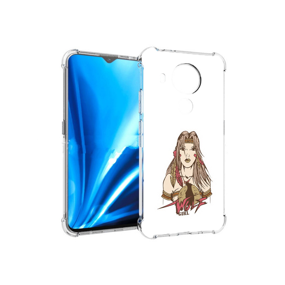 

Чехол MyPads Tocco для Nokia 5.4 девушка волк (PT156621.100.306), Прозрачный, Tocco
