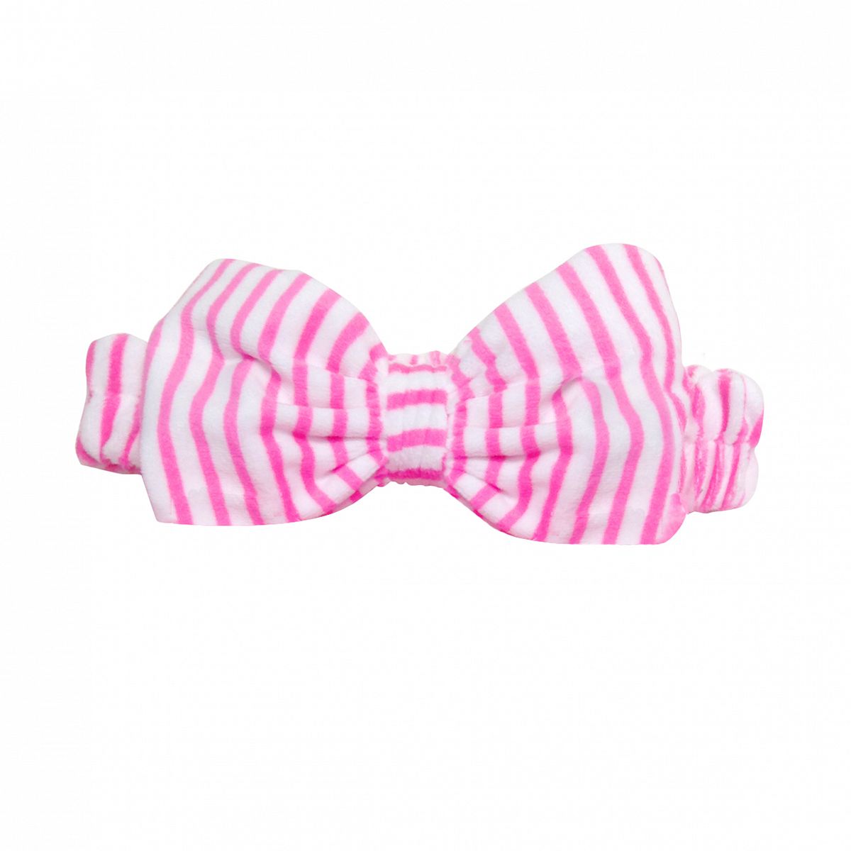 фото Повязка-резинка на голову baffy бантик розовый/полоска d0127-p-st