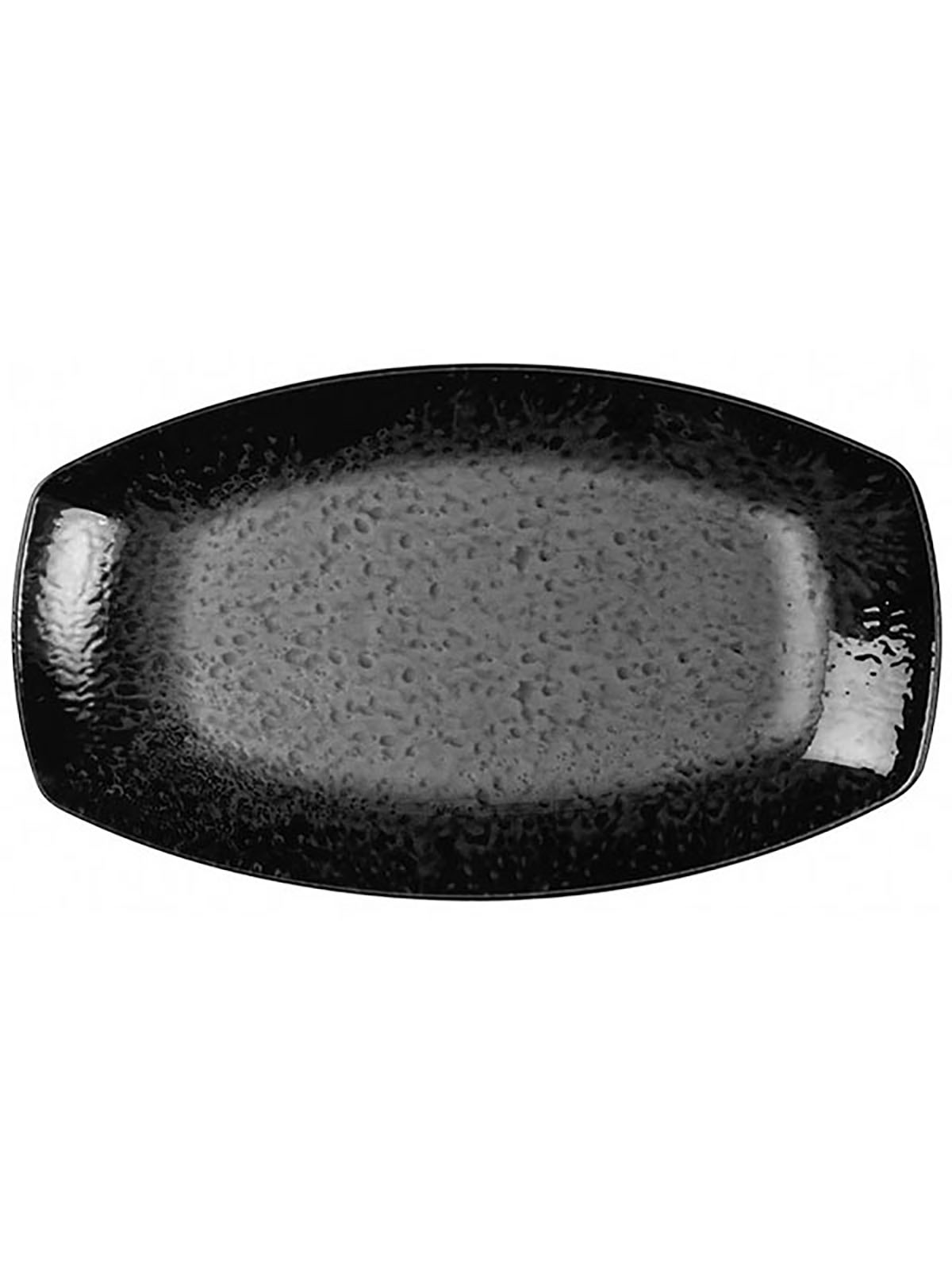 Блюдо прямоугольное Kutahya Nanocream Black фарфоровое 33x19 см черное