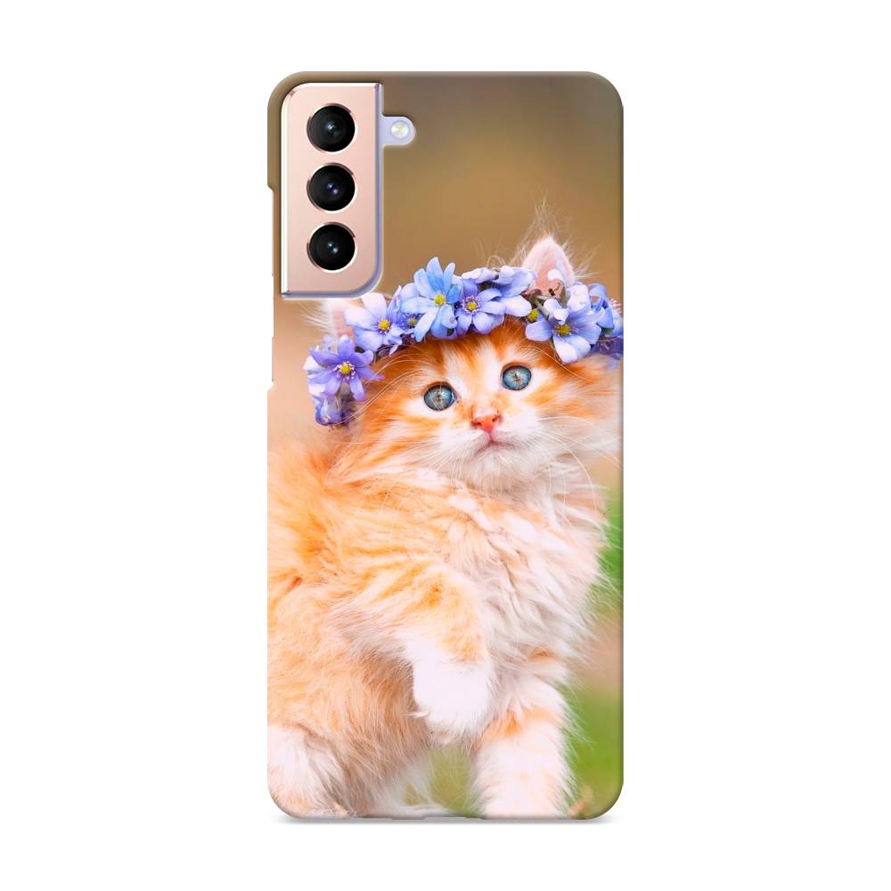 

Пластиковый чехол "Рыжий кот в венке" на Samsung Galaxy S21 +, 2102120-1