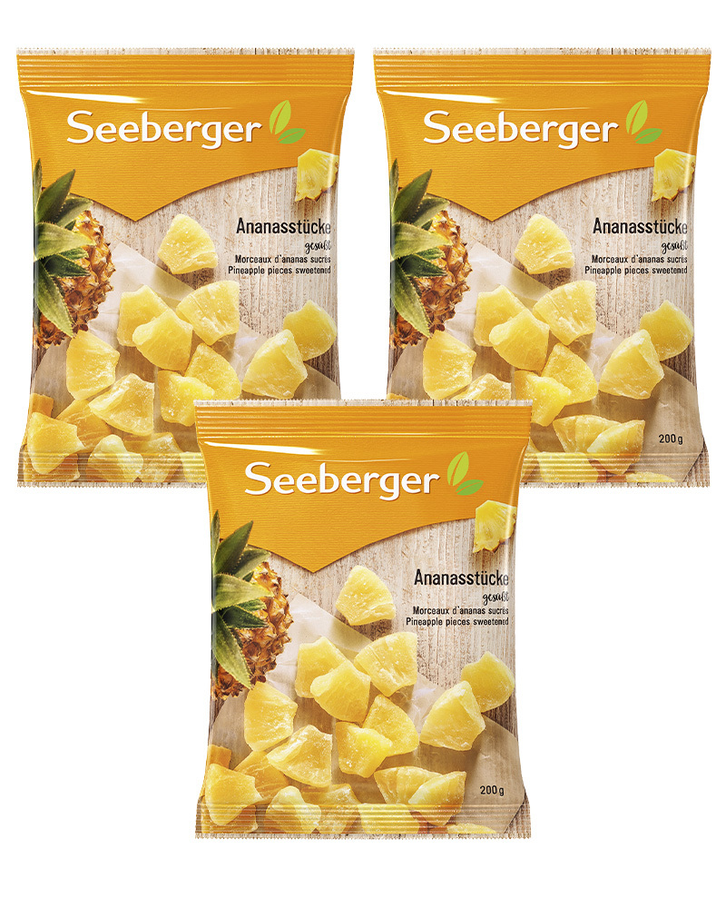 Ананас Seeberger Сушеный, Кусочки 200 г - 3 шт