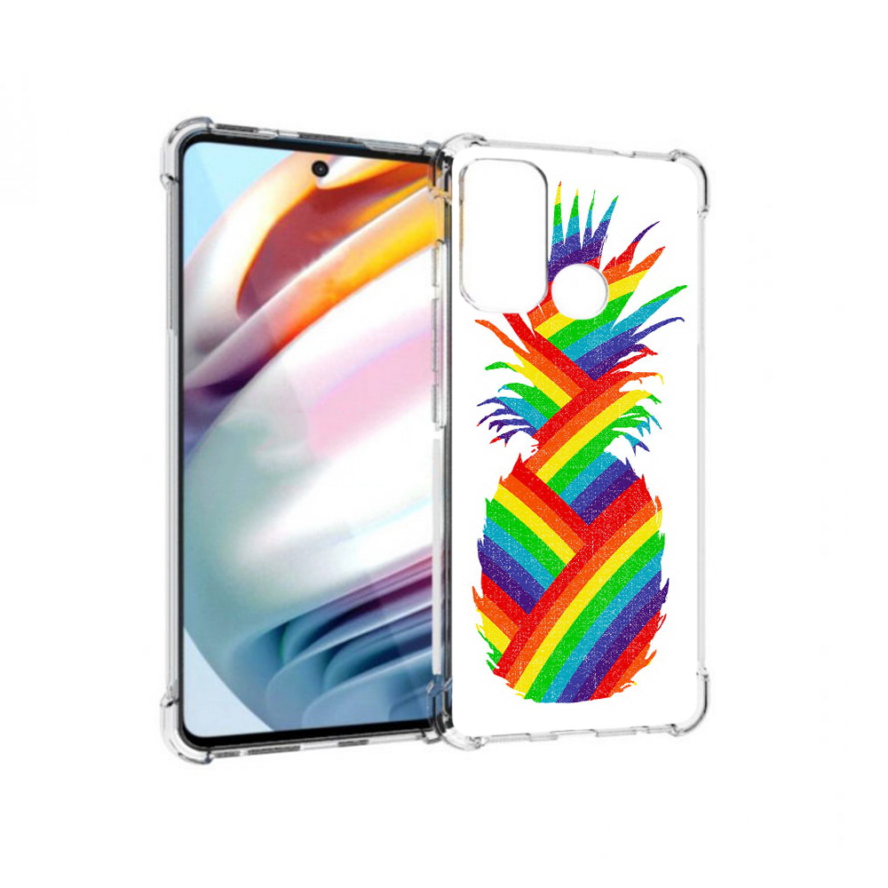 

Чехол MyPads Tocco для Motorola Moto G60 радужный ананас (PT227068.360.566), Прозрачный, Tocco