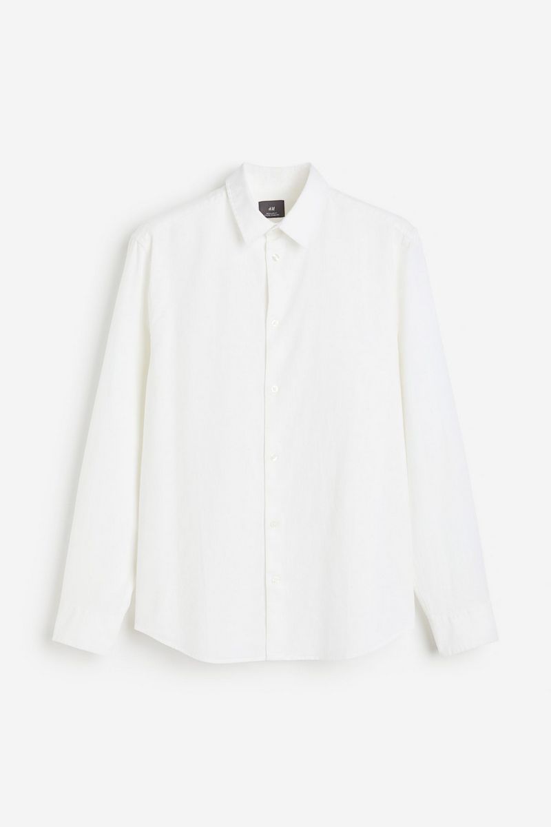 

Рубашка мужская H&M 1213473 белая XS, Белый, 1213473