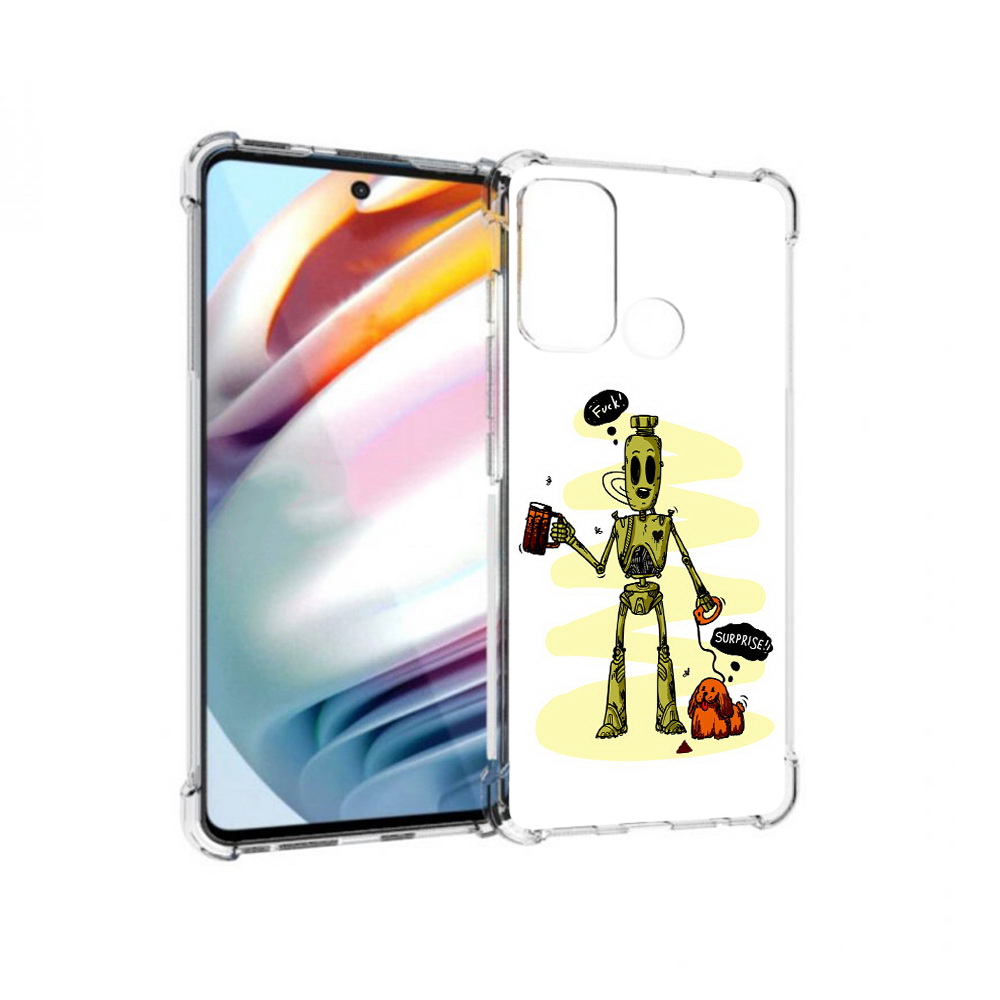 

Чехол MyPads Tocco для Motorola Moto G60 прикольный робот (PT227068.360.557), Прозрачный, Tocco