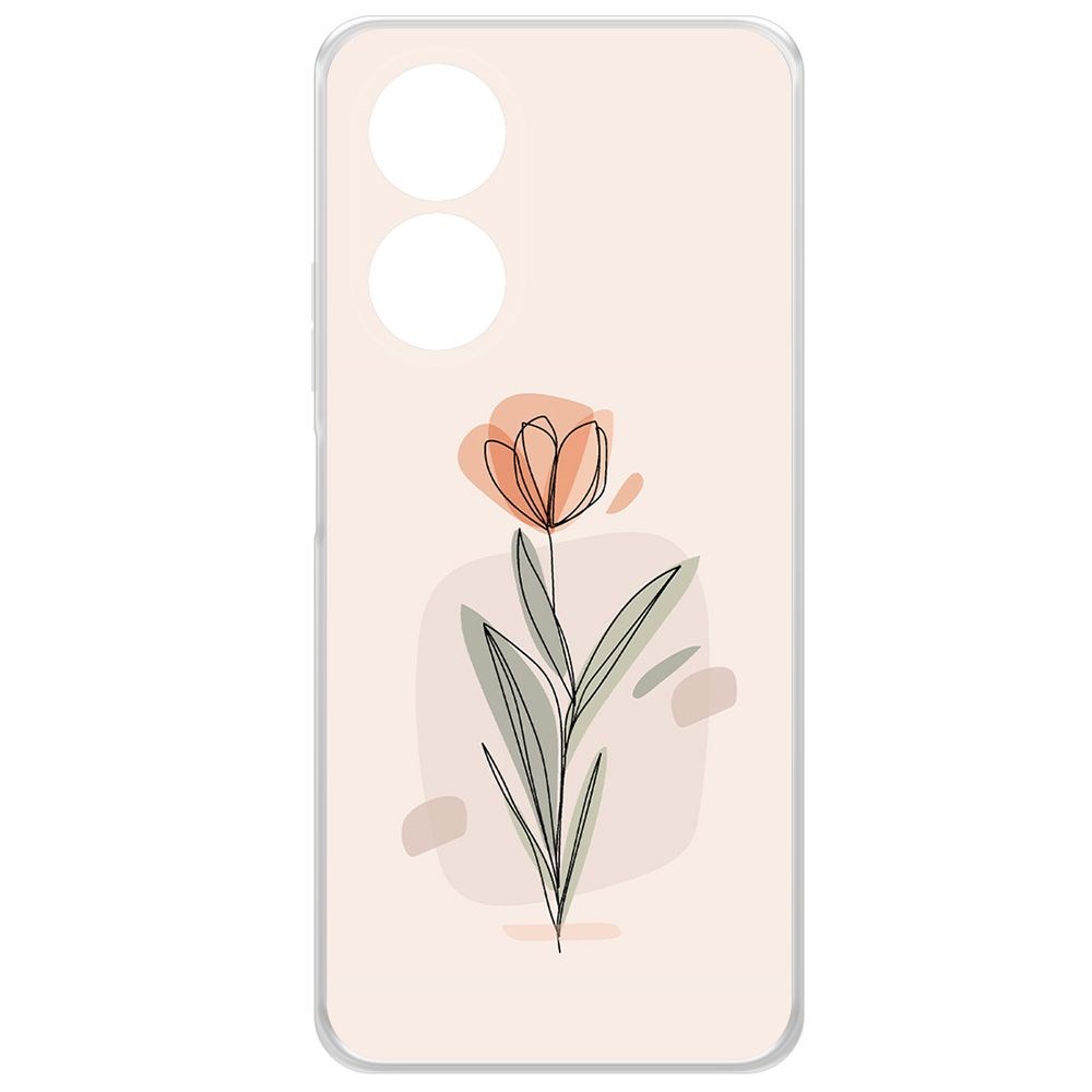 

Чехол-накладка Krutoff Clear Case Тюльпан для Oppo A58 4G, Прозрачный