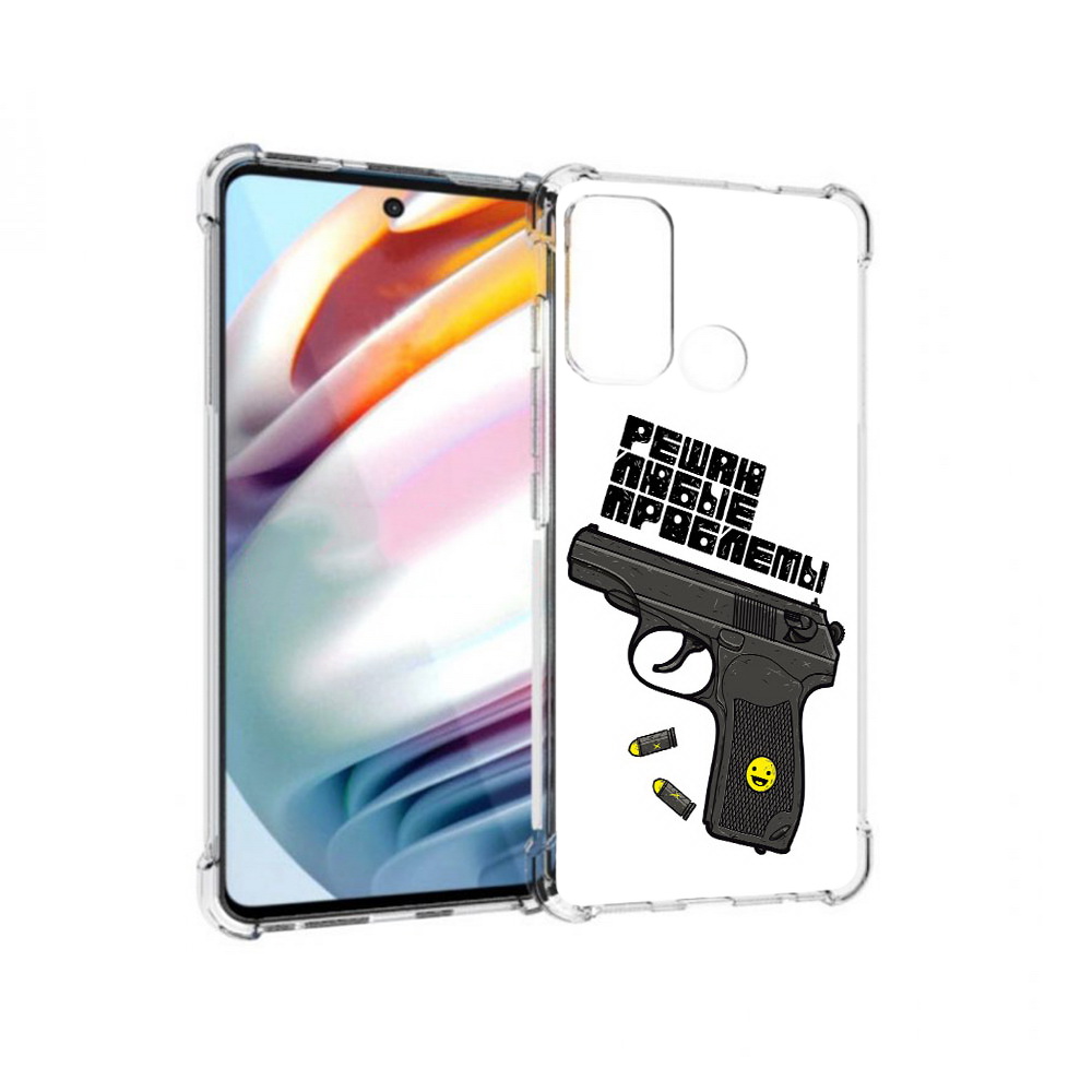 

Чехол MyPads Tocco для Motorola Moto G60 пистолет против проблем (PT227068.360.542), Прозрачный, Tocco