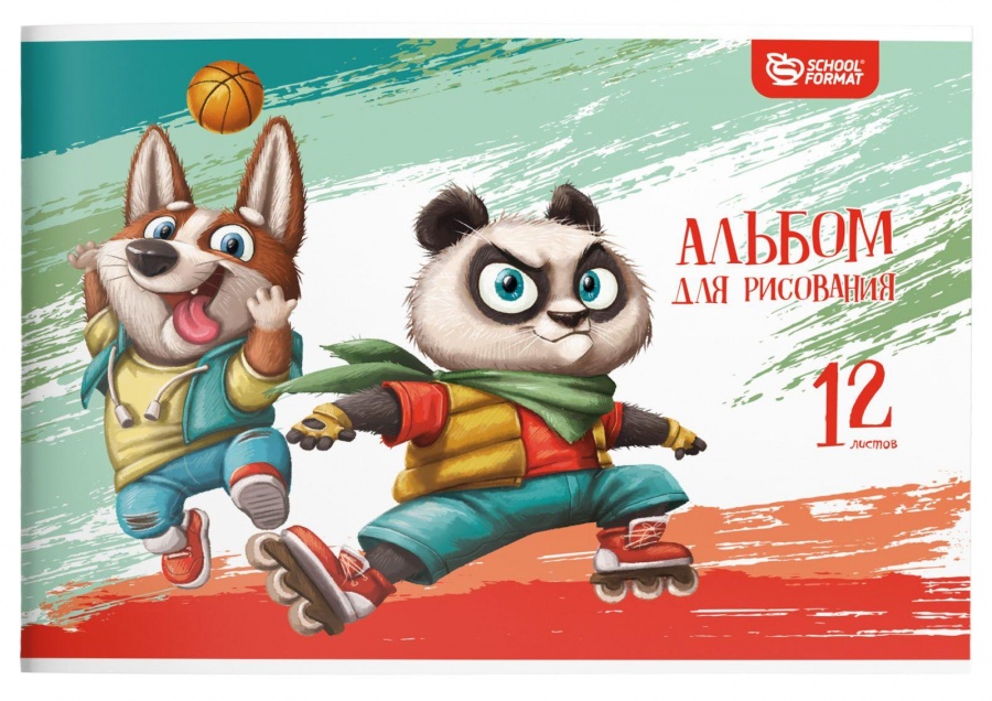 

Альбом для рисования А4, 12л SchoolФОРМАТ Веселые Зверята (100 г/кв м), 16шт