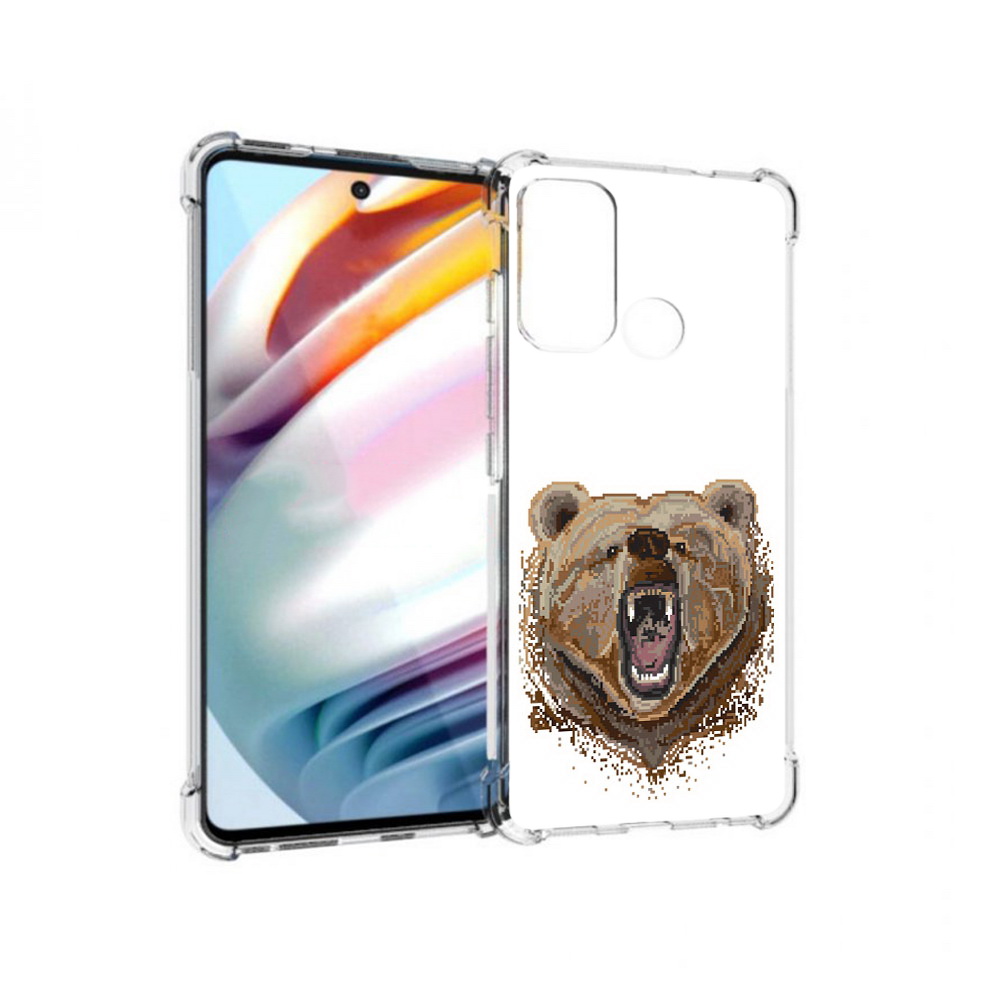 

Чехол MyPads Tocco для Motorola Moto G60 пиксельный медведь (PT227068.360.539), Прозрачный, Tocco