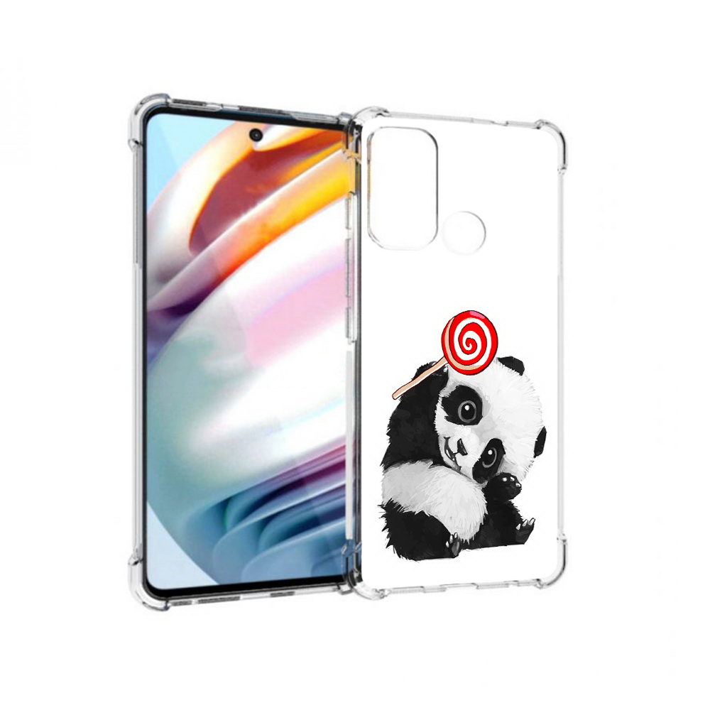 

Чехол MyPads Tocco для Motorola Moto G60 панда с леденцом (PT227068.360.534), Прозрачный, Tocco